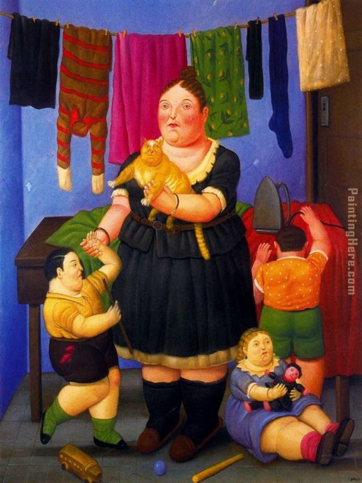 La viuda painting - Fernando Botero La viuda art painting
